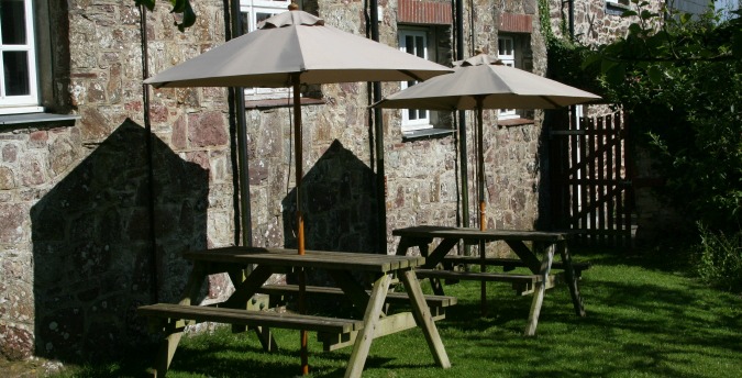 Picnic seating walled garden Rosemoor Country Cottages and Nature reserve South Wales, , luxury holiday cottages in pembrokeshire, dog friendly cottages west wales